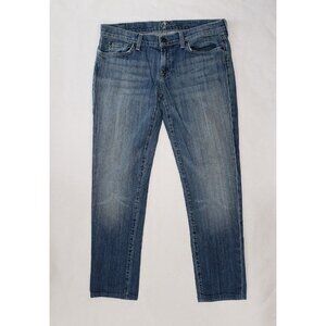 7 For All Mankind Jeans Roxanna 30 Stone Washed Worn In Blue‎ Denim Excellent